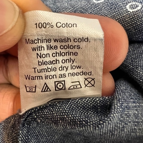 🌹J.Crew Factory Blue Chambray Popover Button Up Shirt Womens Casual XS Button - Picture 8 of 9